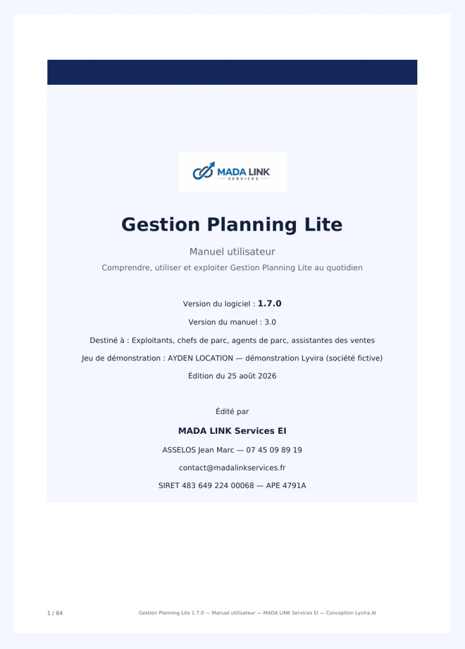 Couverture — Utiliser Gestion Planning Lite